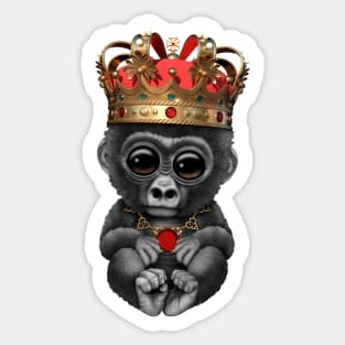 Cute Royal Gorilla Wearing Crown Sticker